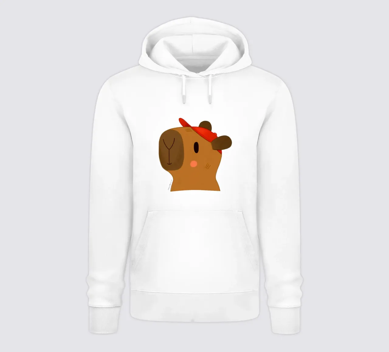 Capibara con cappuccio rosso felpa con cappuccio da julianamotzko