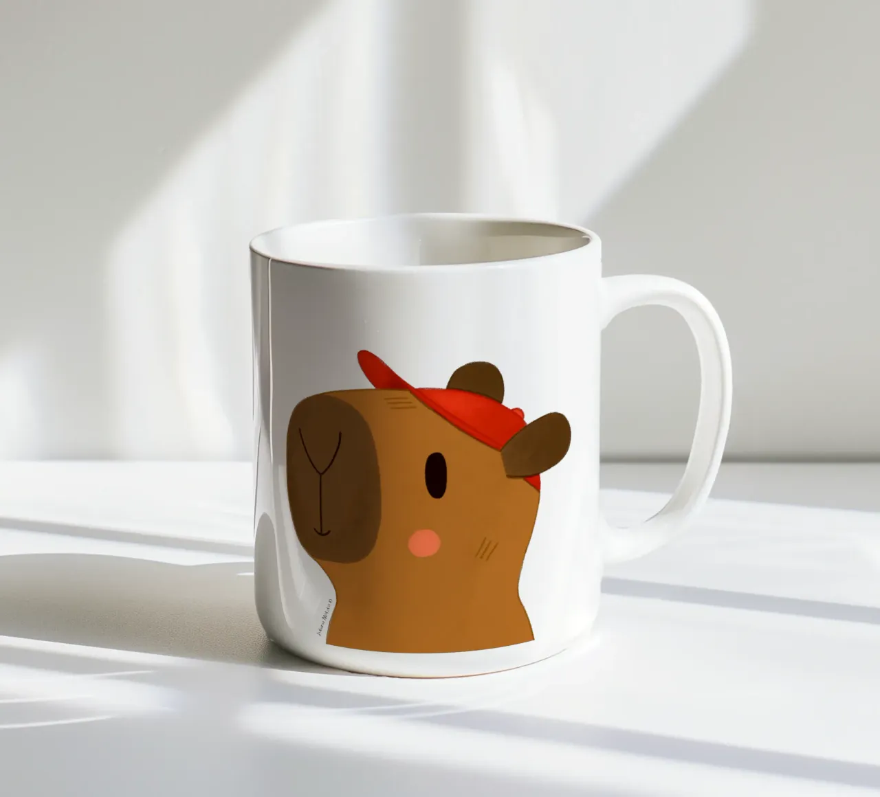 Capibara con cappuccio rosso tazza in ceramica da julianamotzko