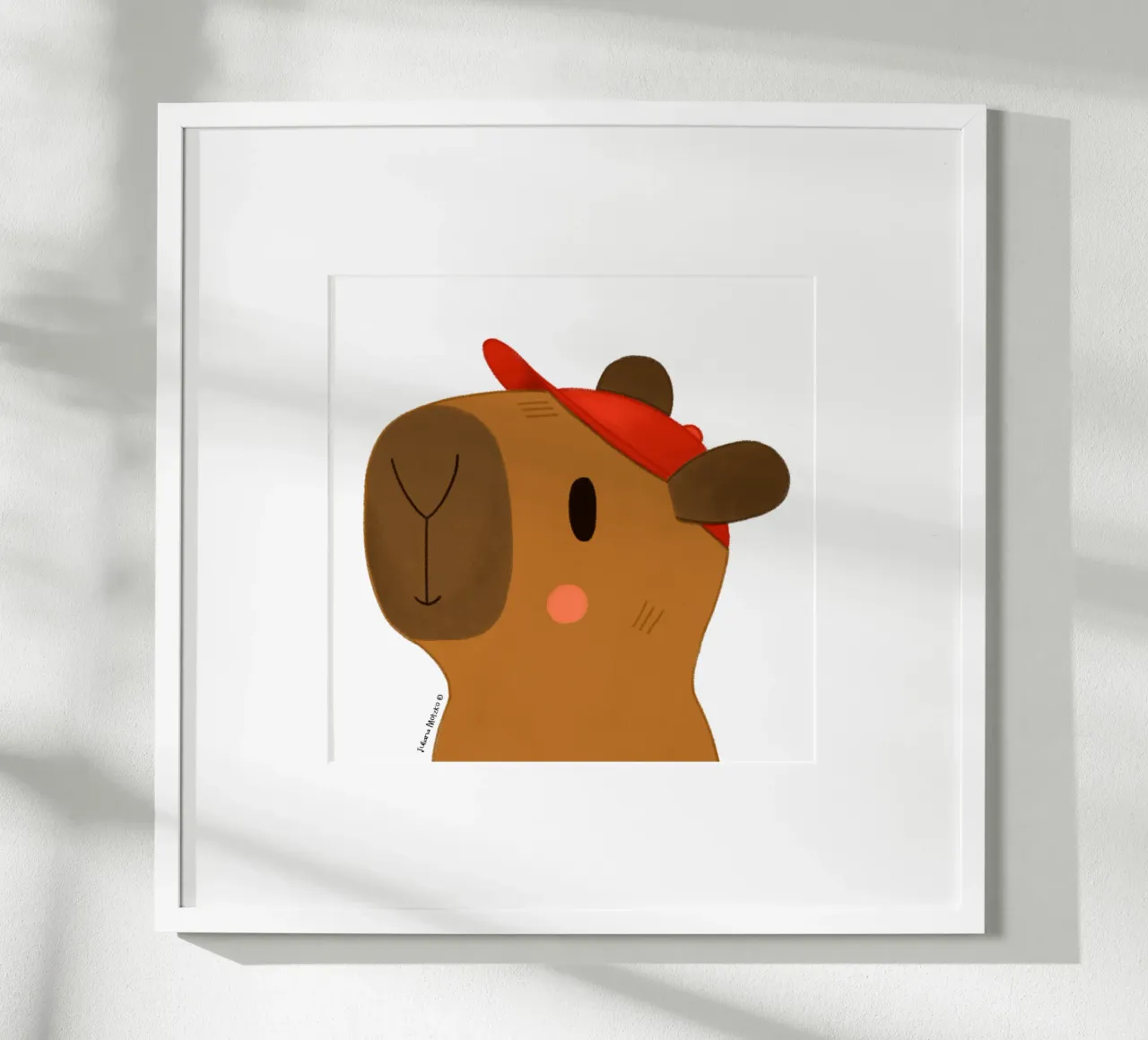 Capibara con cappuccio rosso carta hahnemühle da julianamotzko