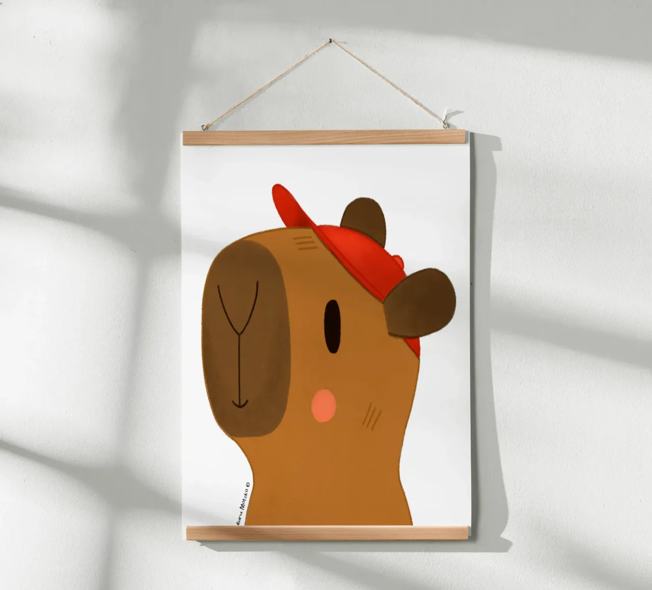 Capibara con cappuccio rosso carta hahnemühle da julianamotzko