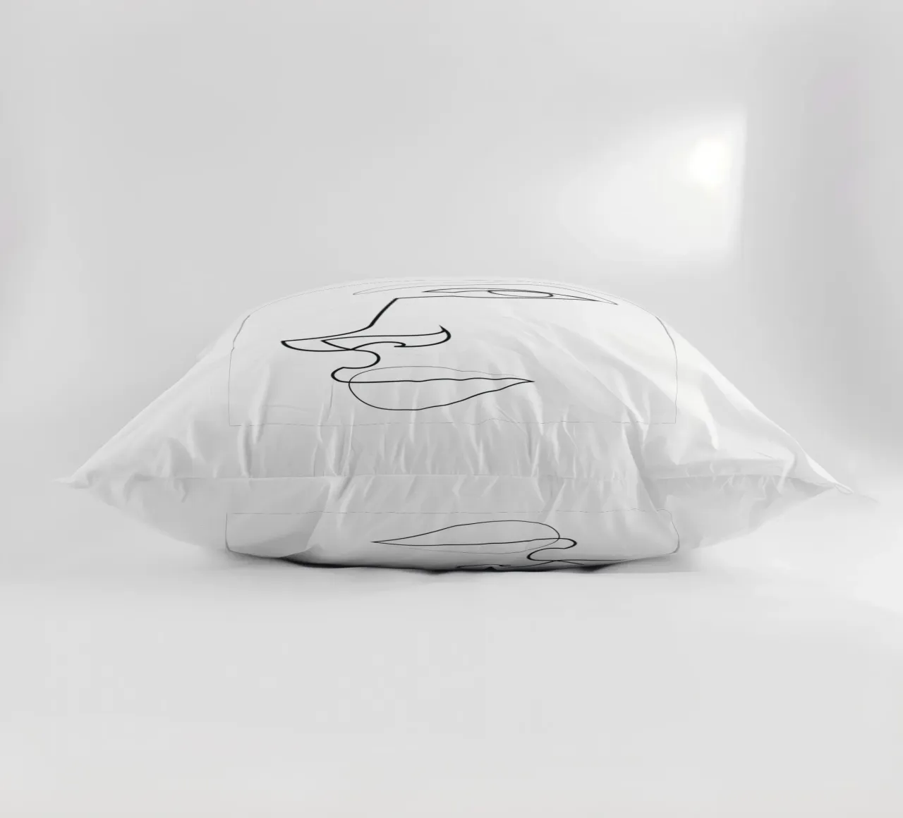 Abstract line face - ER31 decorative cushion by Addillum