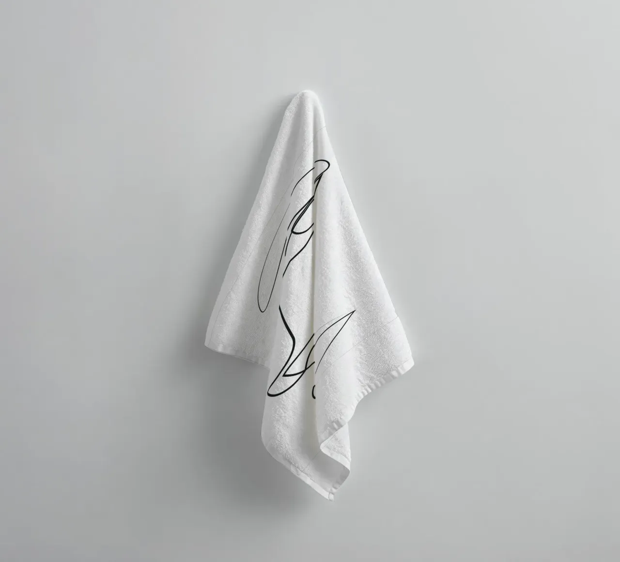 Abstract line face - ER31 towel by Addillum