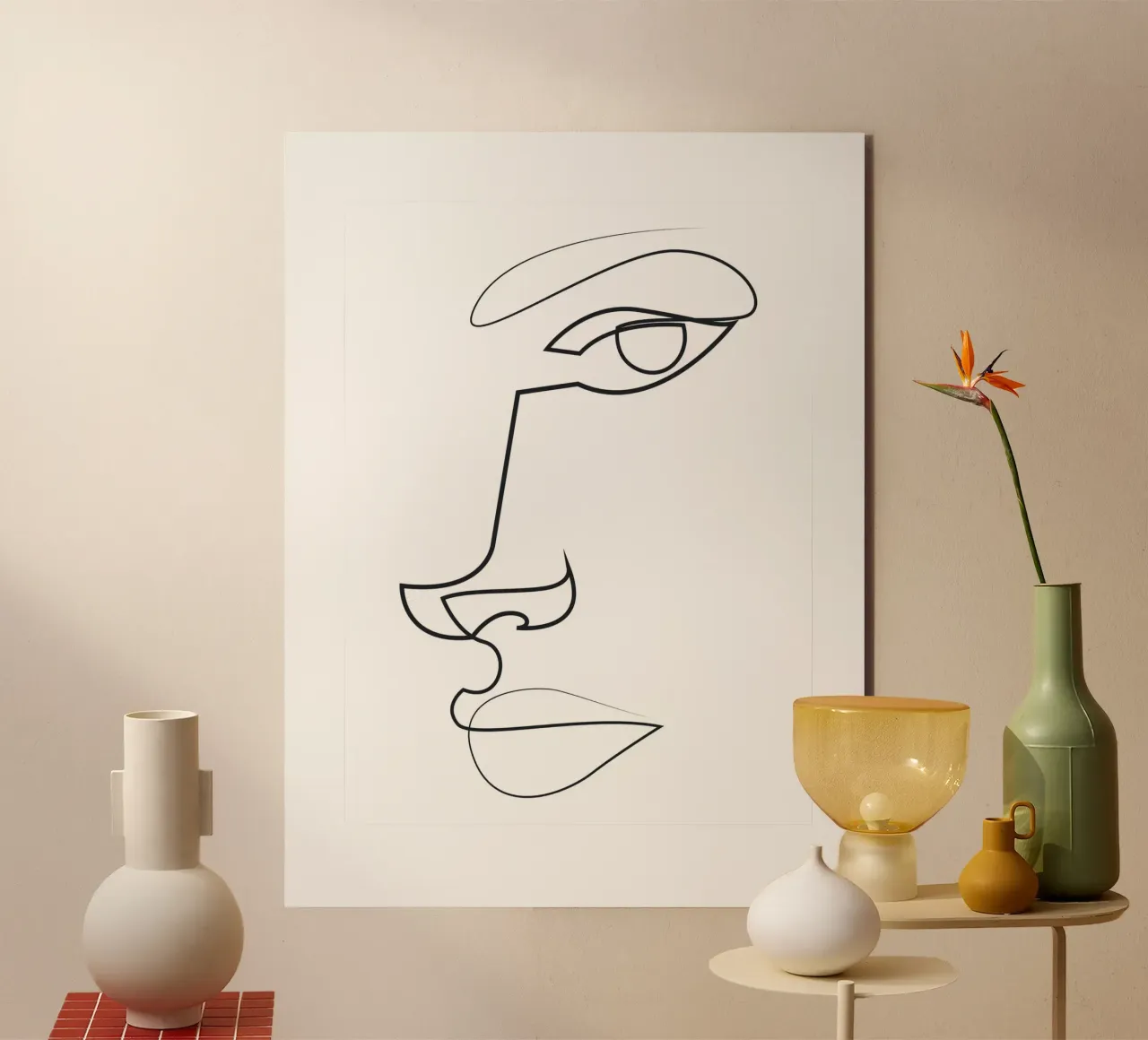 Abstract line face - ER31 alu-dibond by Addillum