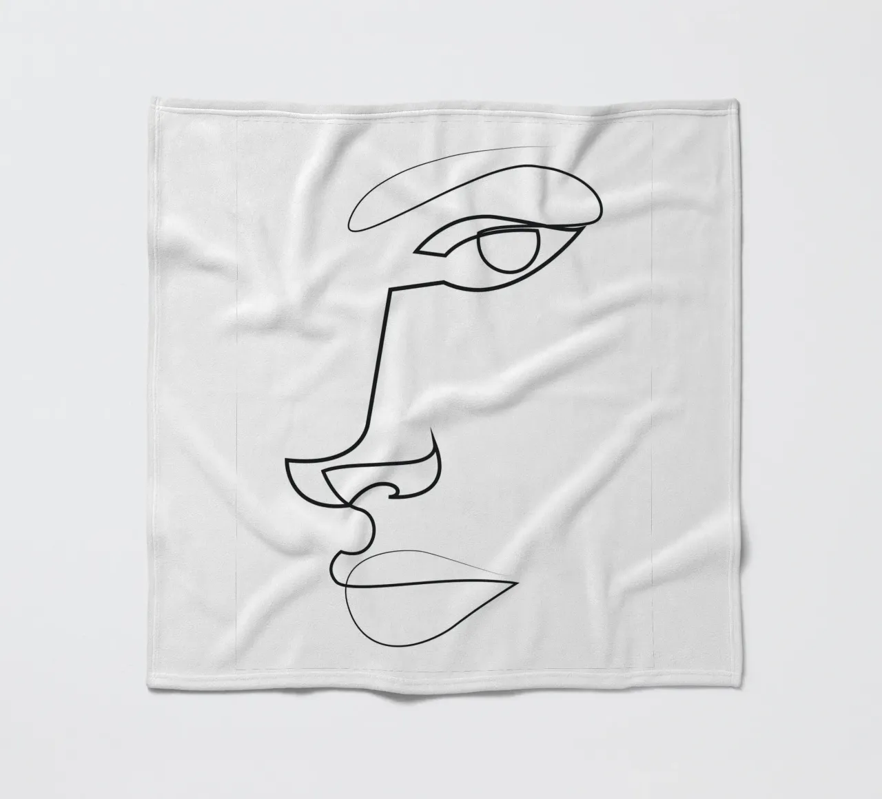 Abstract line face - ER31 fleece blanket by Addillum