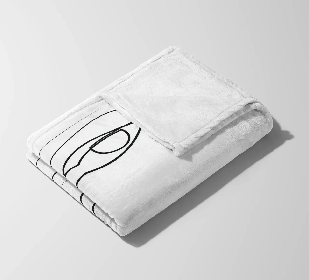 Abstract line face - ER31 fleece blanket by Addillum