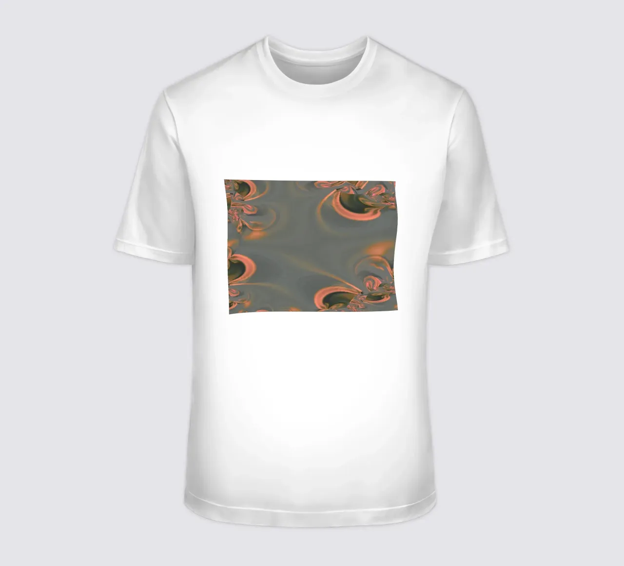 Abstract round patterns in pink and blue t-shirt by Something for you