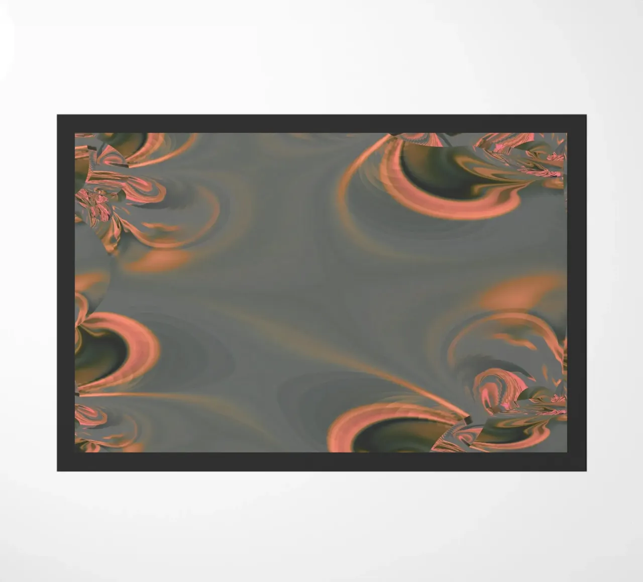 Abstract round patterns in pink and blue doormat by Something for you