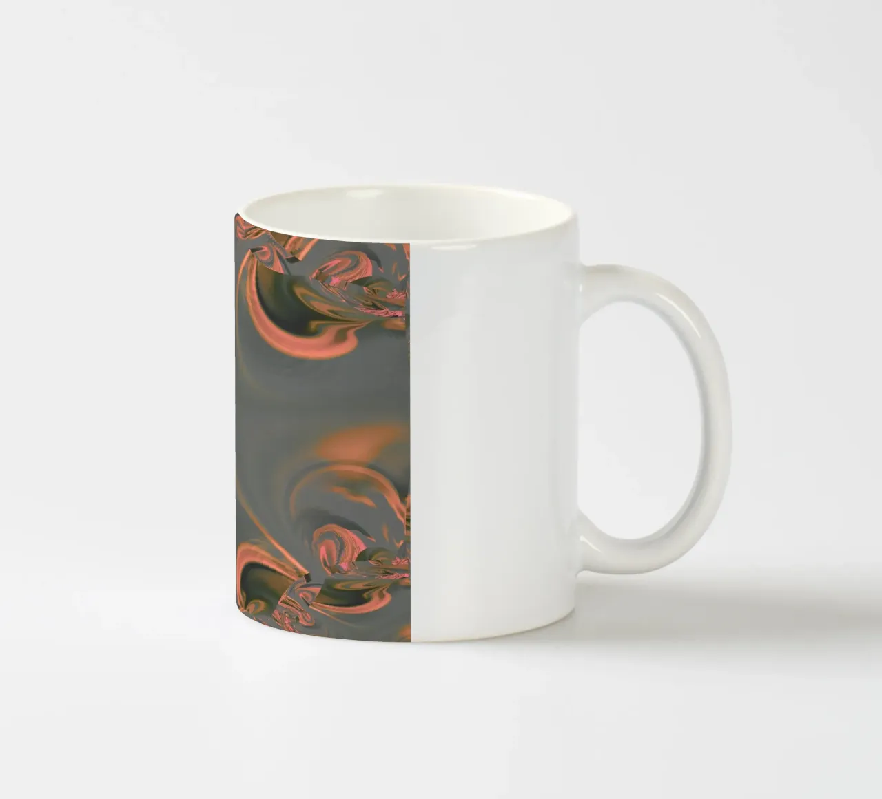 Abstract round patterns in pink and blue ceramic mug by Something for you