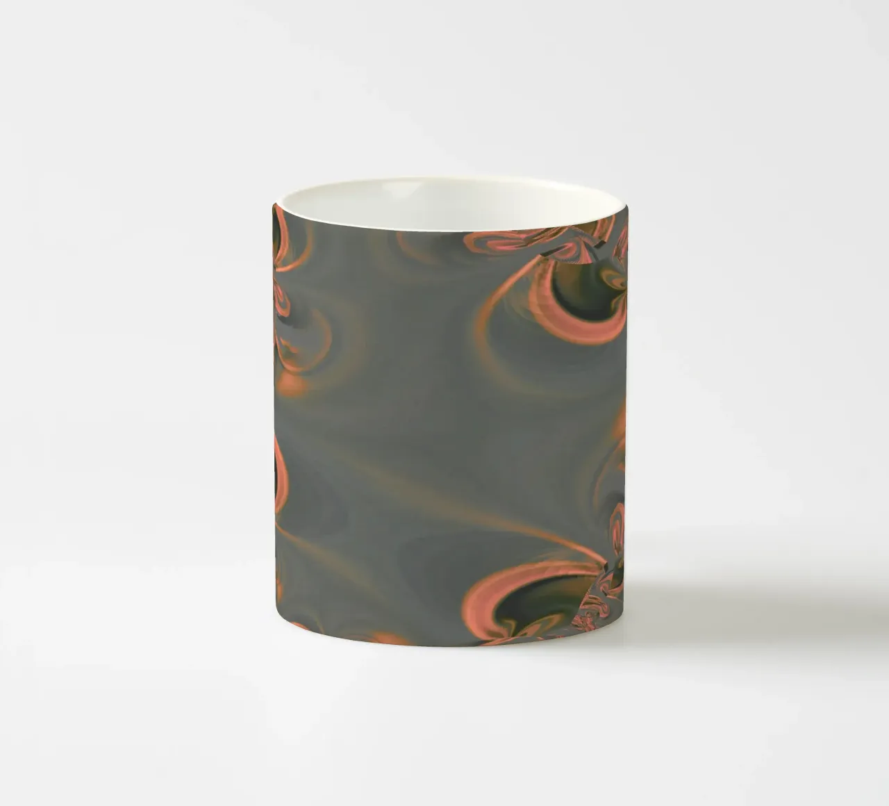 Abstract round patterns in pink and blue ceramic mug by Something for you