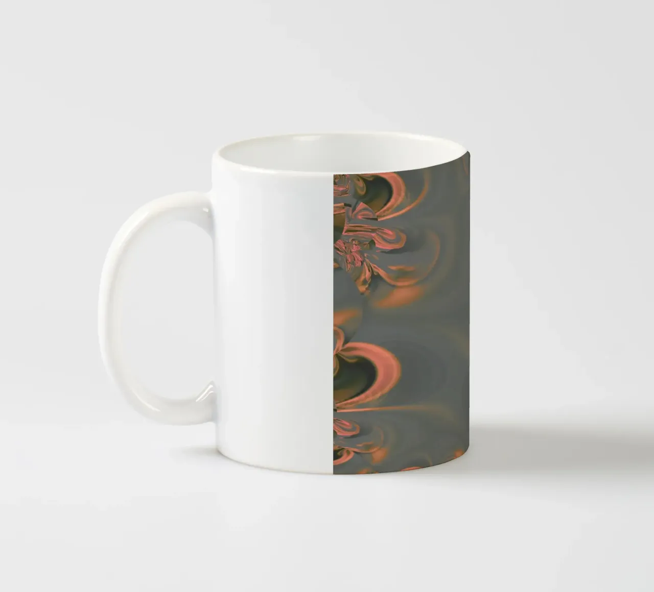 Abstract round patterns in pink and blue ceramic mug by Something for you