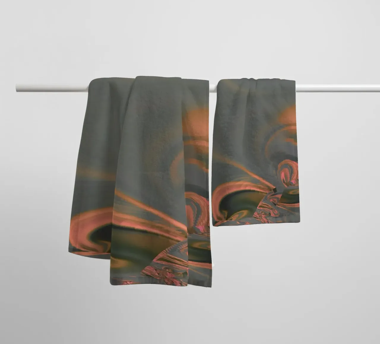 Motivi astratti rotondi in rosa e blu asciugamano da bagno da Something for you