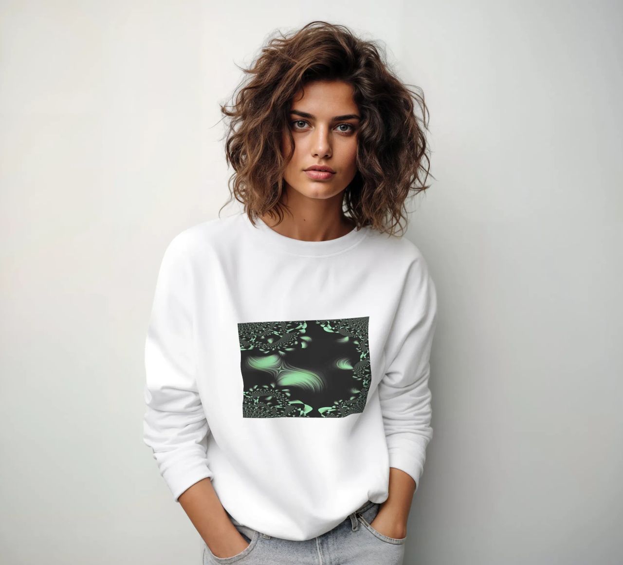 Abstract dynamic fractal pattern sweatshirt by Something for you