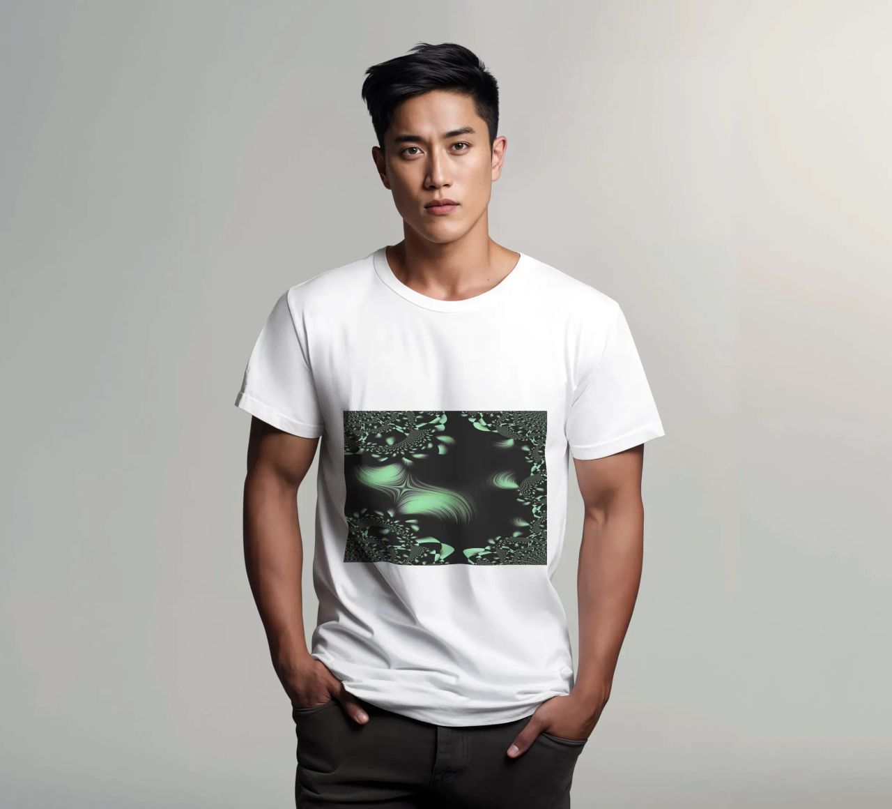 Abstract dynamic fractal pattern t-shirt by Something for you