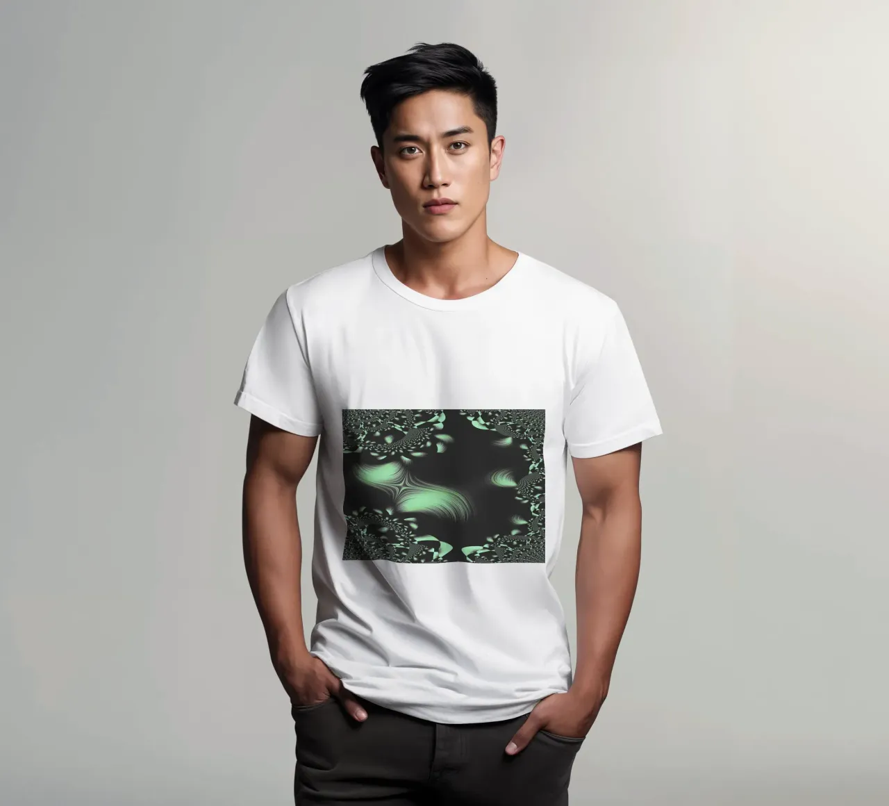 Abstract dynamic fractal pattern t-shirt by Something for you