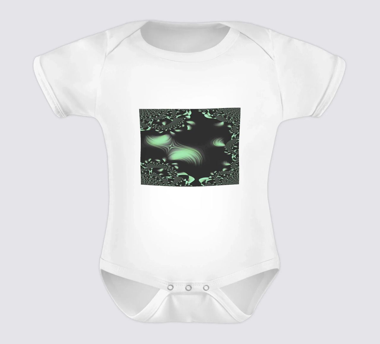 Abstract dynamic fractal pattern short-sleeve baby romper by Something for you