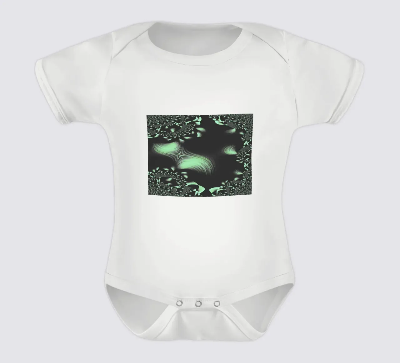 Abstract dynamic fractal pattern short-sleeve baby romper by Something for you