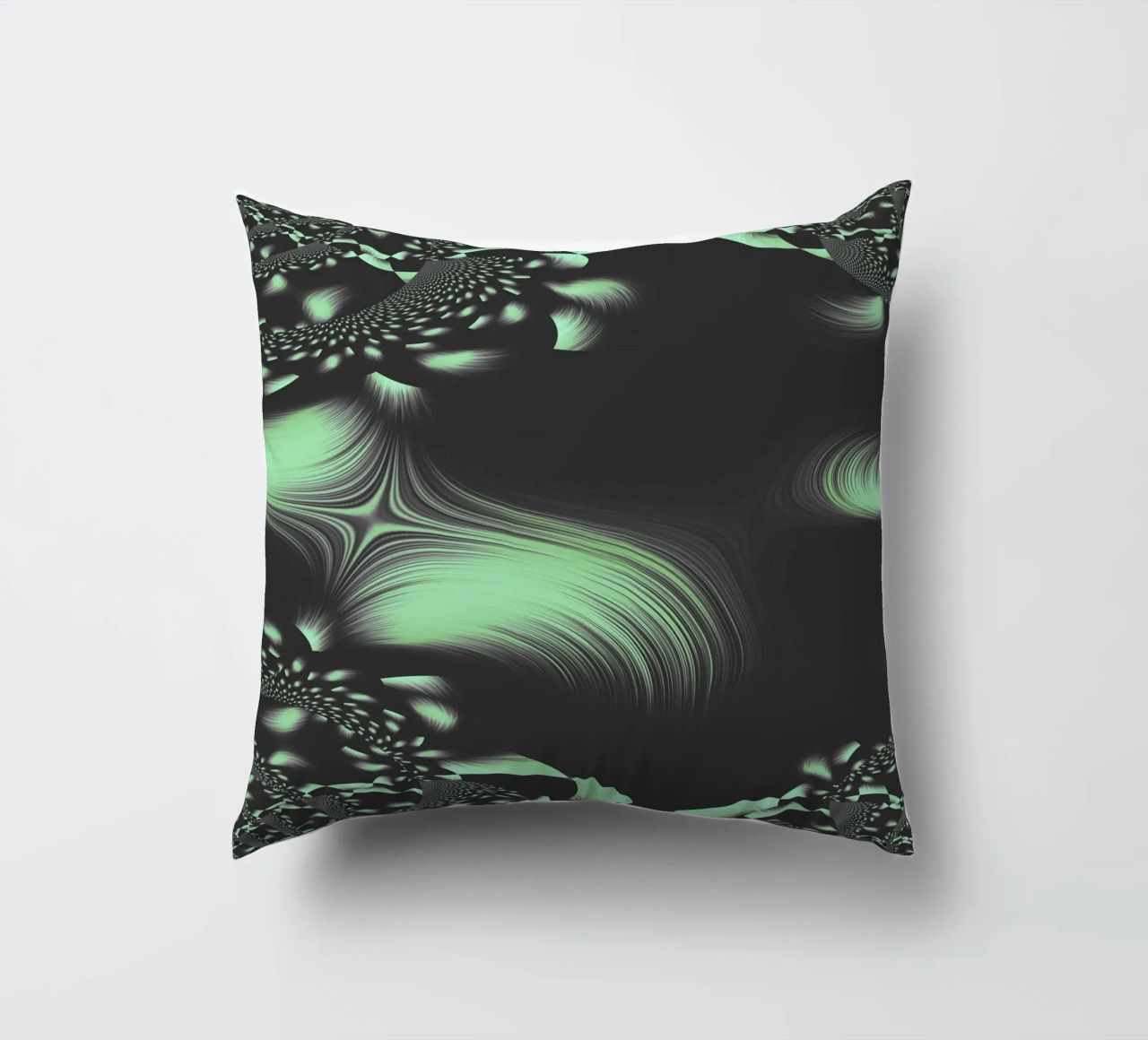 Abstract dynamic fractal pattern decorative cushion by Something for you