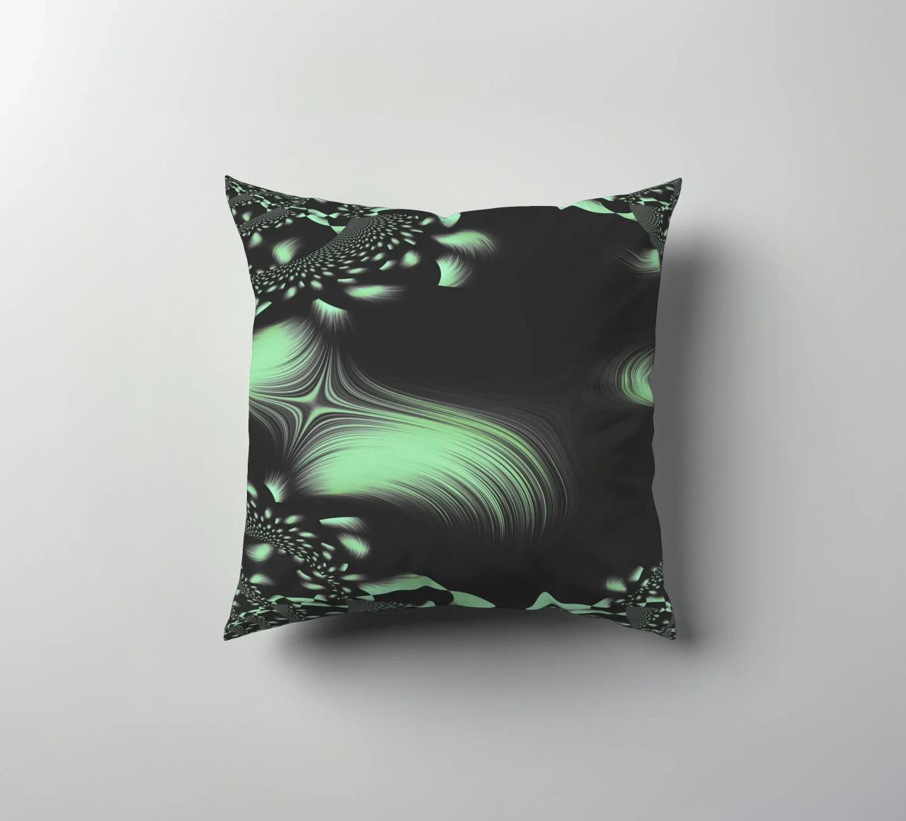 Abstract dynamic fractal pattern decorative cushion by Something for you