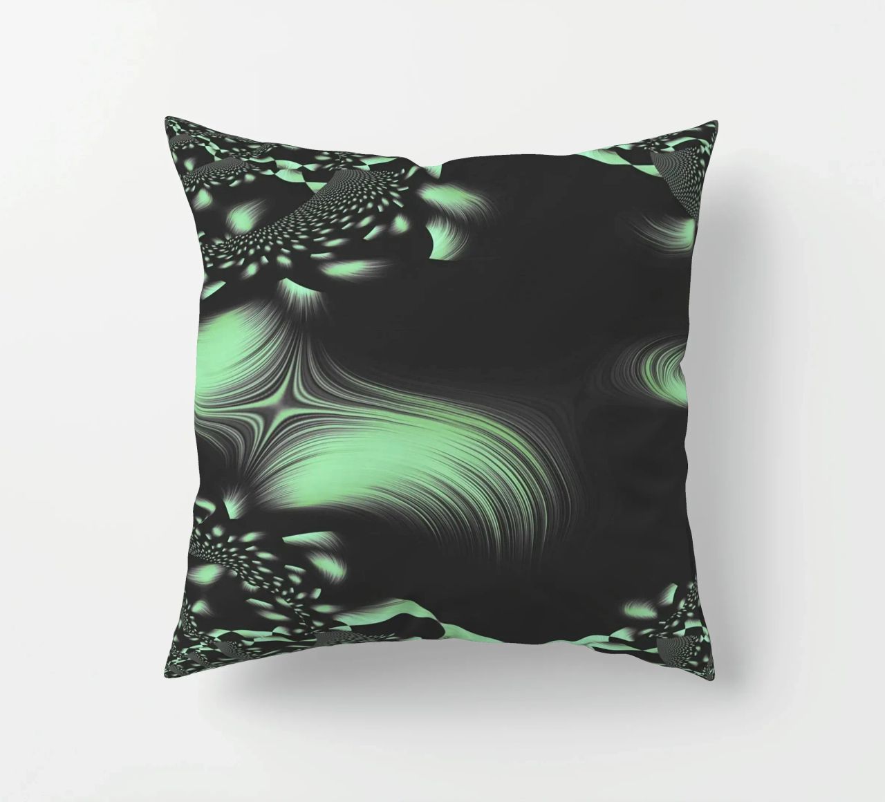 Abstract dynamic fractal pattern decorative cushion by Something for you