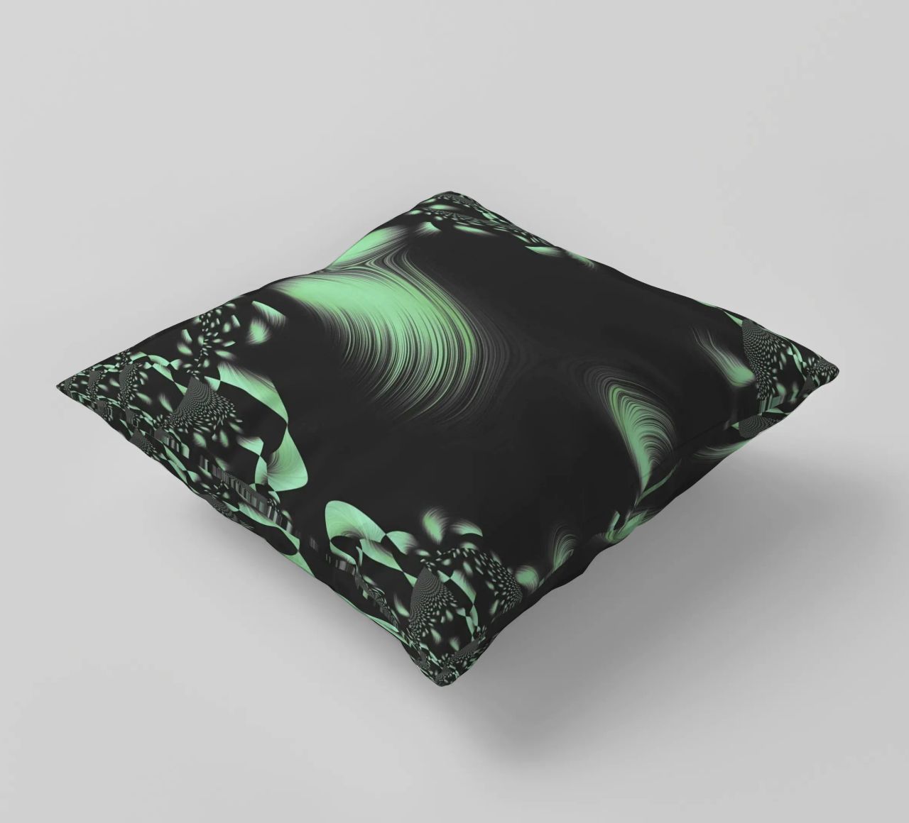 Abstract dynamic fractal pattern decorative cushion by Something for you