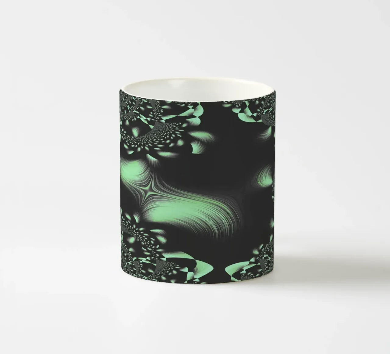 Abstract dynamic fractal pattern ceramic mug by Something for you