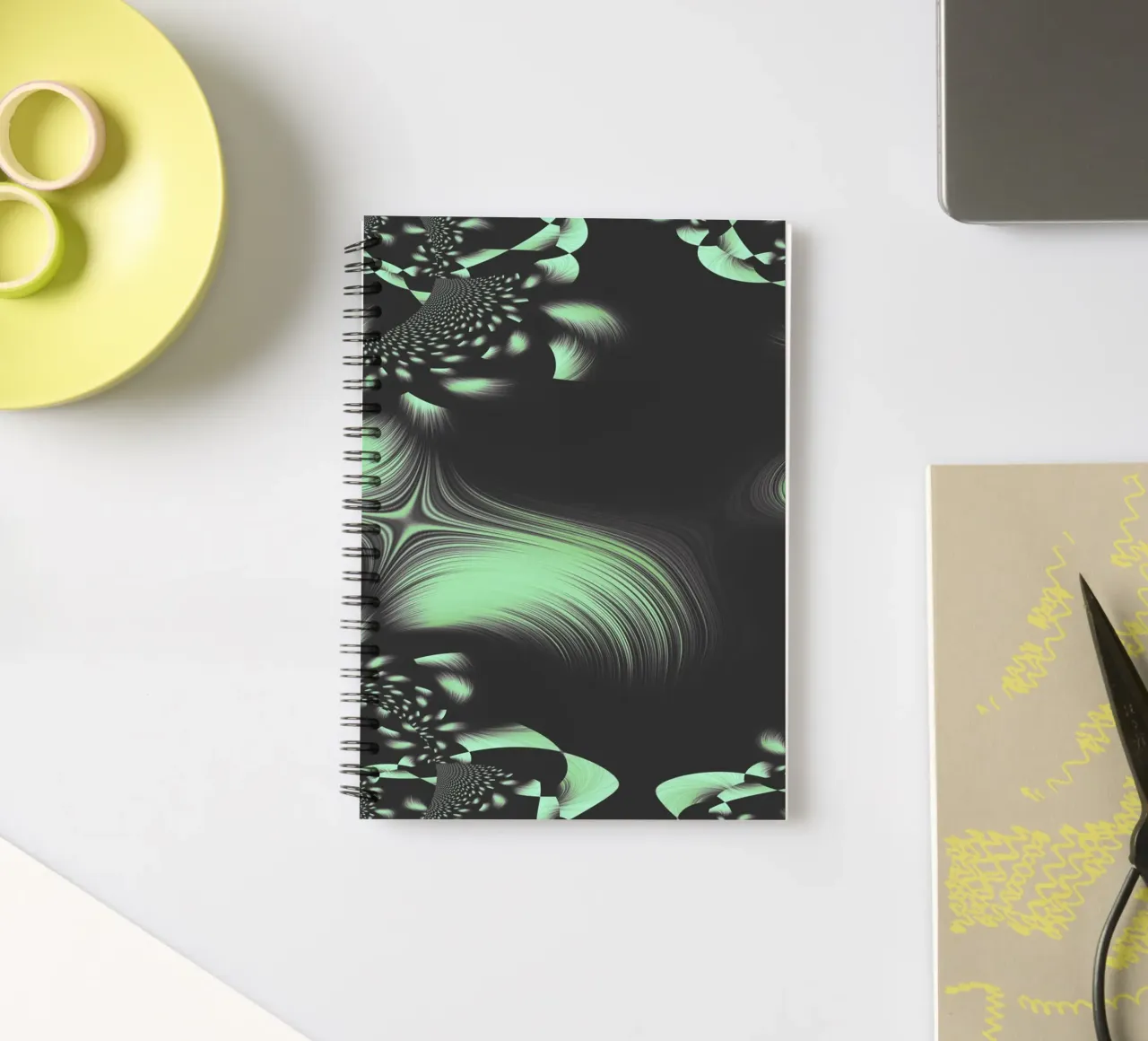Abstract dynamic fractal pattern spiral notebook by Something for you