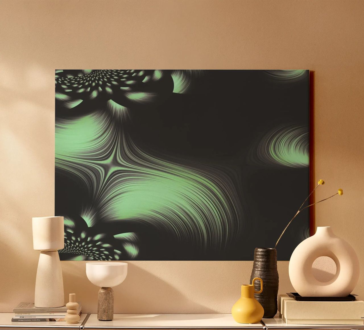 Abstract dynamic fractal pattern canvas by Something for you