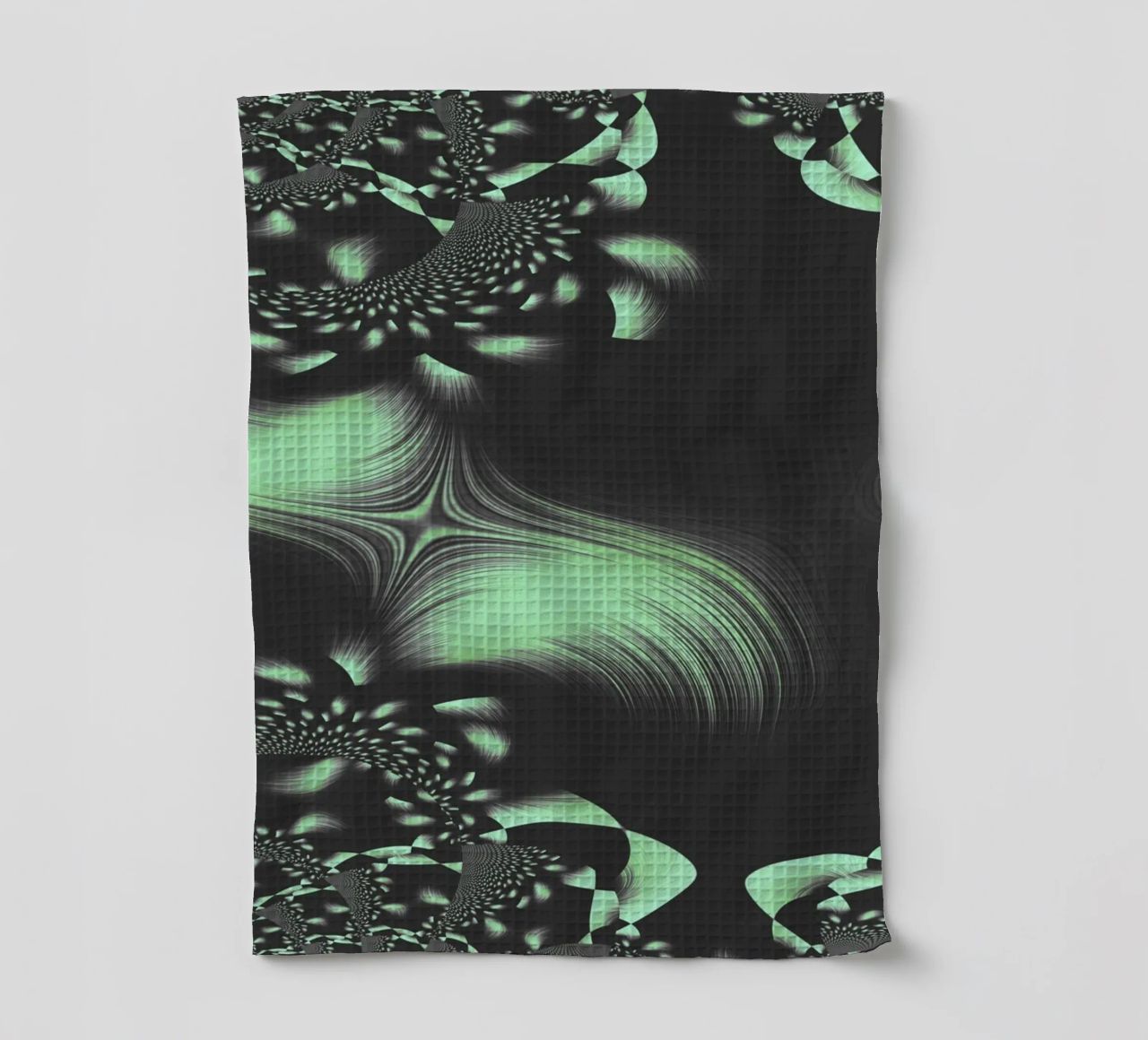 Abstract dynamic fractal pattern tea towel by Something for you