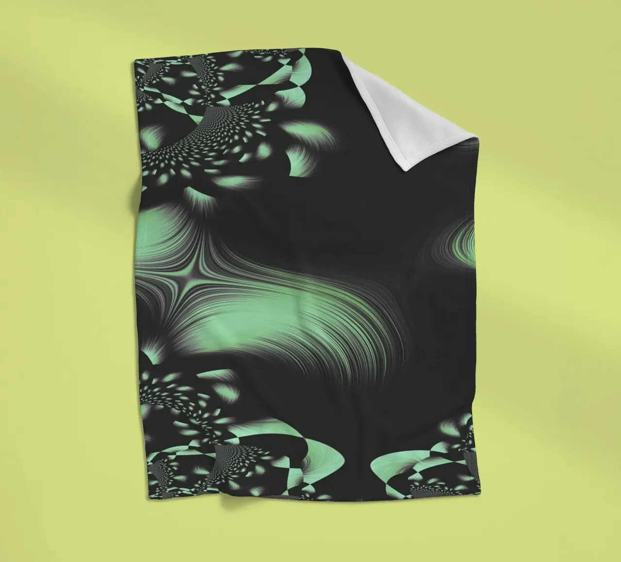 Abstract dynamic fractal pattern fleece blanket by Something for you