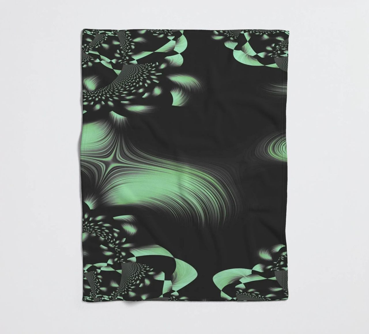 Abstract dynamic fractal pattern fleece blanket by Something for you