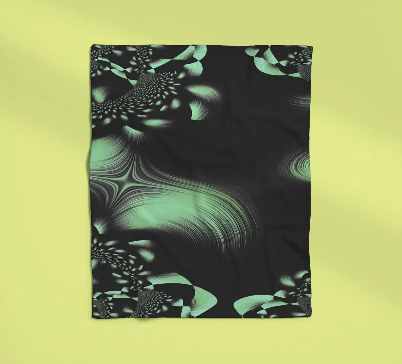 Abstract dynamic fractal pattern fleece blanket by Something for you
