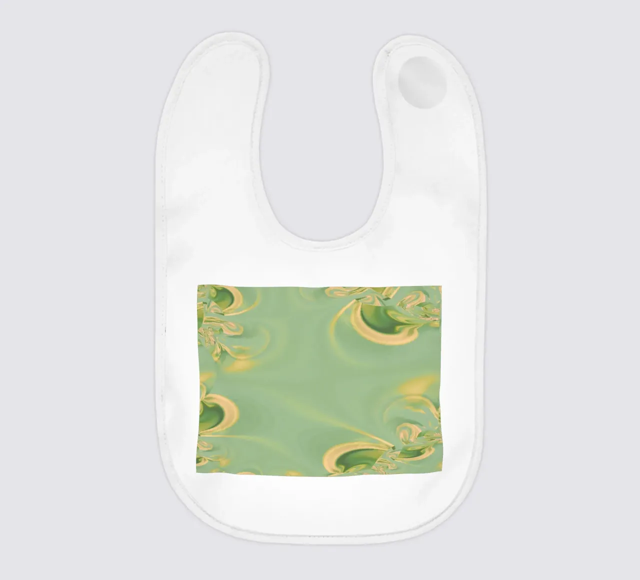 Abstract round patterns in green and yellow baby bib by Something for you