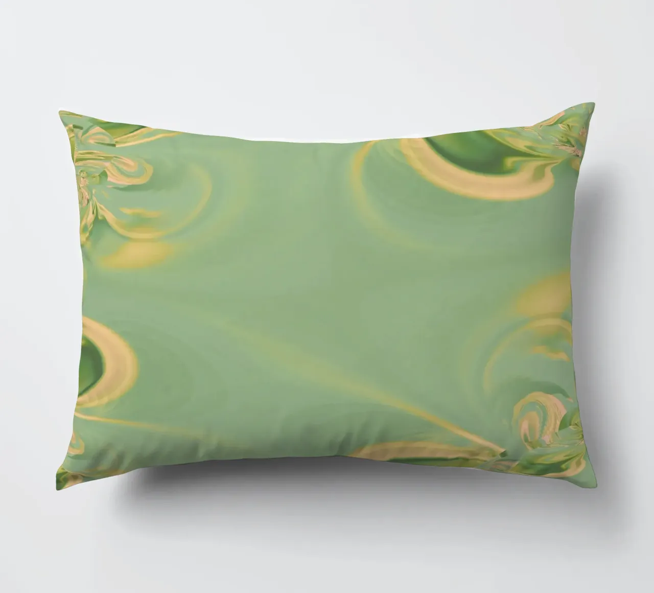 Abstract round patterns in green and yellow decorative cushion by Something for you