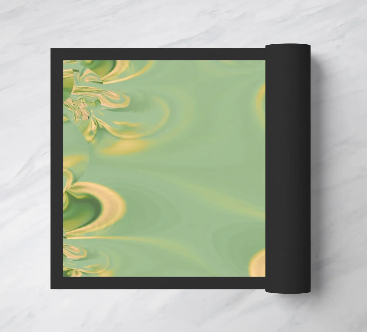 Abstract round patterns in green and yellow doormat by Something for you