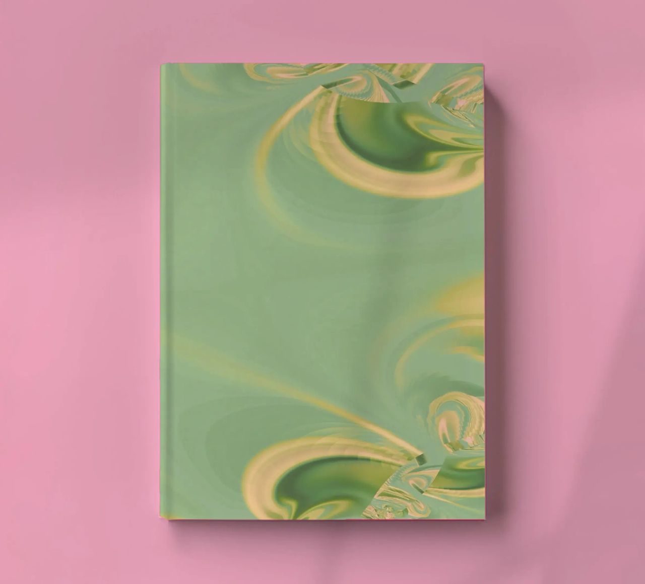 Abstract round patterns in green and yellow notebook by Something for you