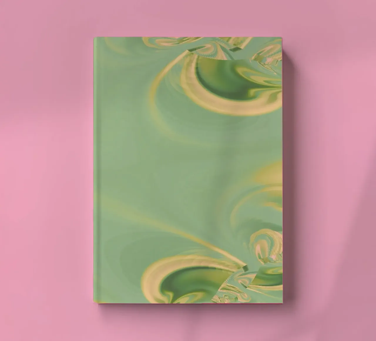 Abstract round patterns in green and yellow notebook by Something for you