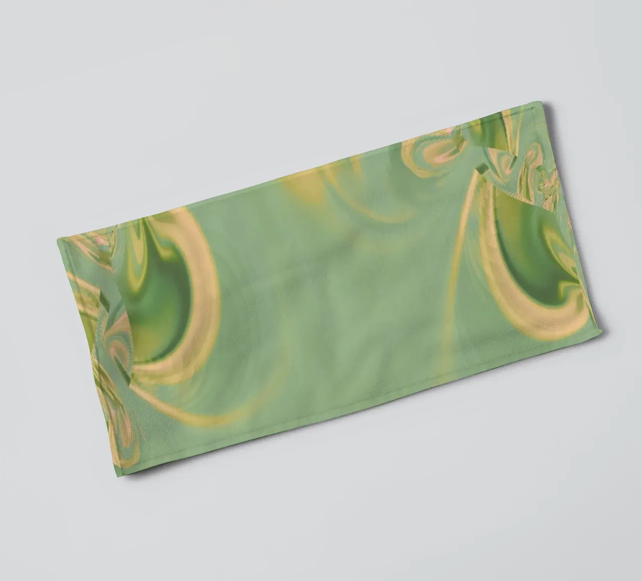 Abstract round patterns in green and yellow towel by Something for you