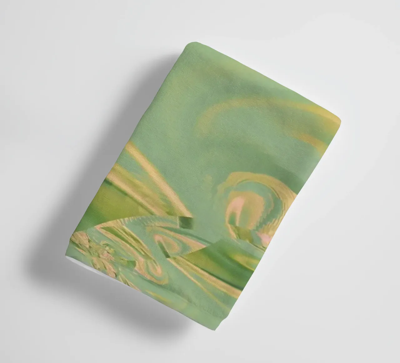 Abstract round patterns in green and yellow towel by Something for you