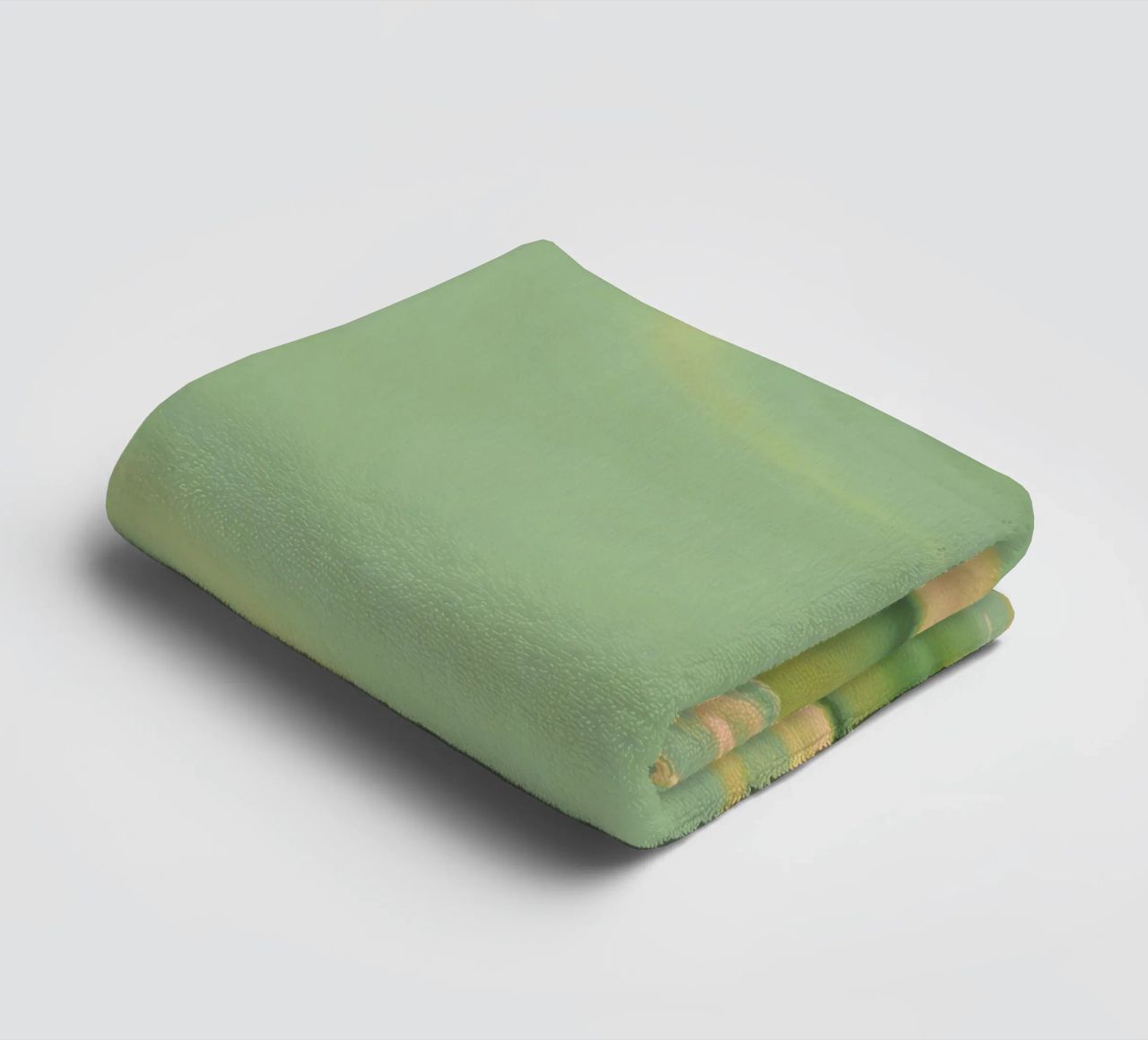 Abstract round patterns in green and yellow towel by Something for you