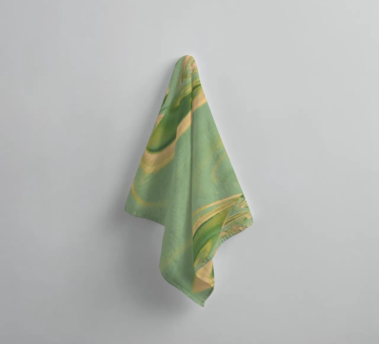 Abstract round patterns in green and yellow towel by Something for you
