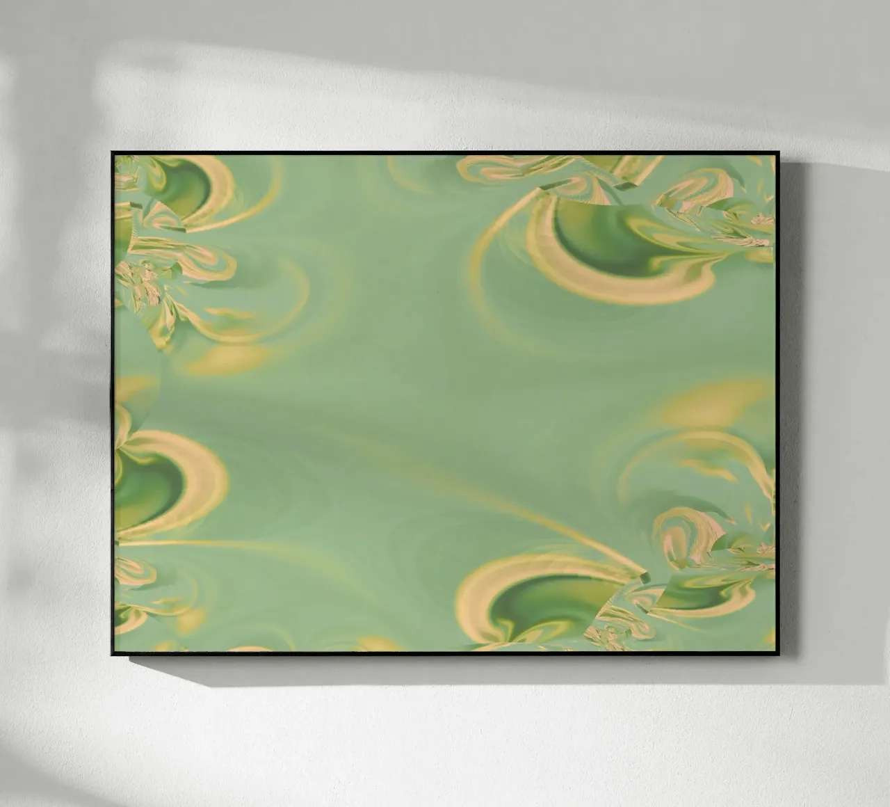 Motifs ronds abstraits en vert et jaune plexiglas de Something for you