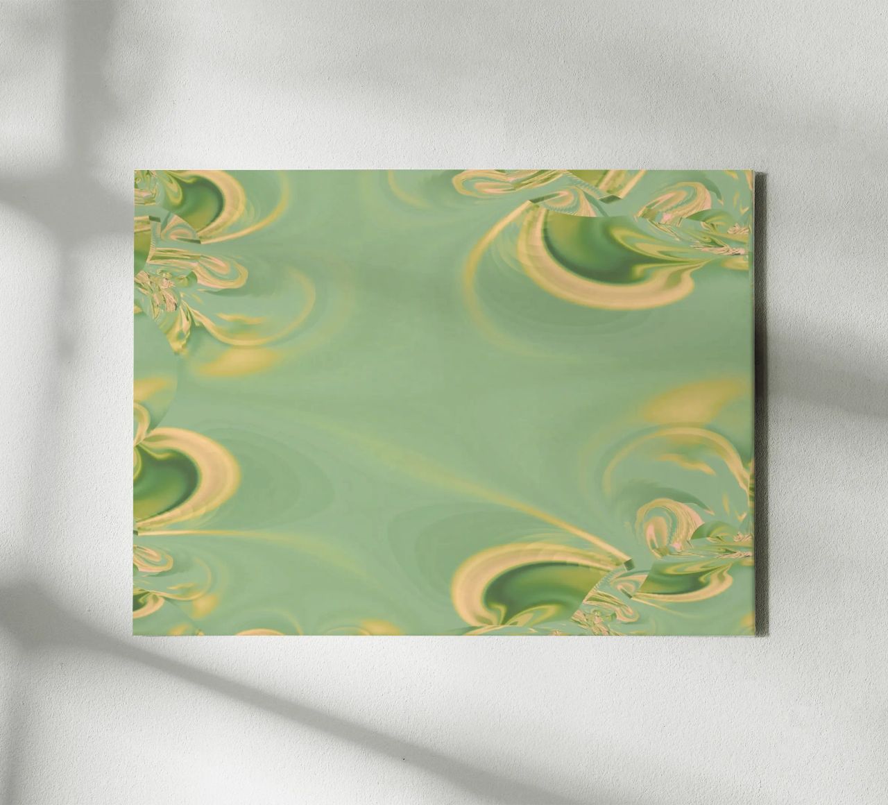Abstract round patterns in green and yellow canvas by Something for you