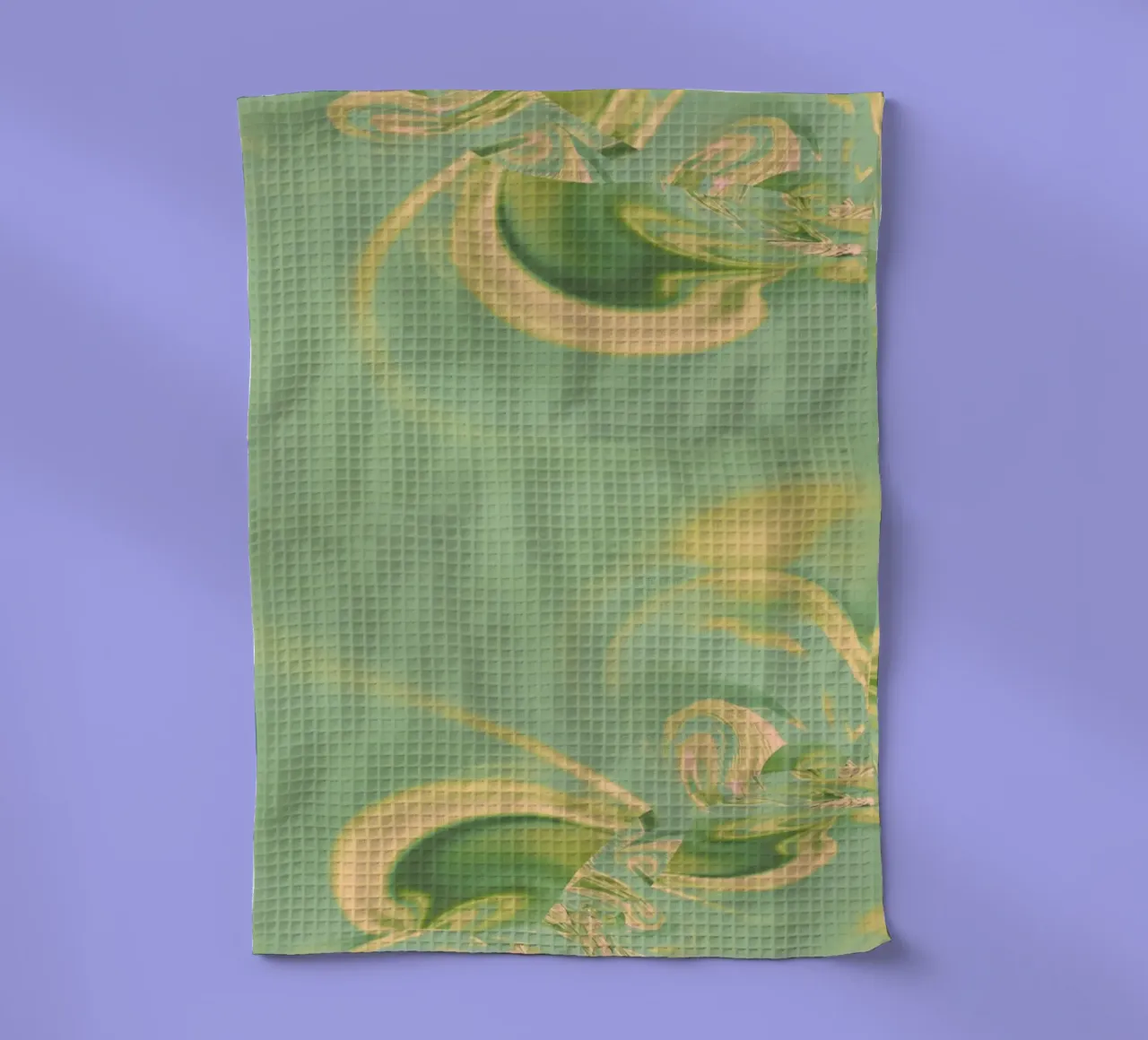 Motifs ronds abstraits en vert et jaune torchon de Something for you