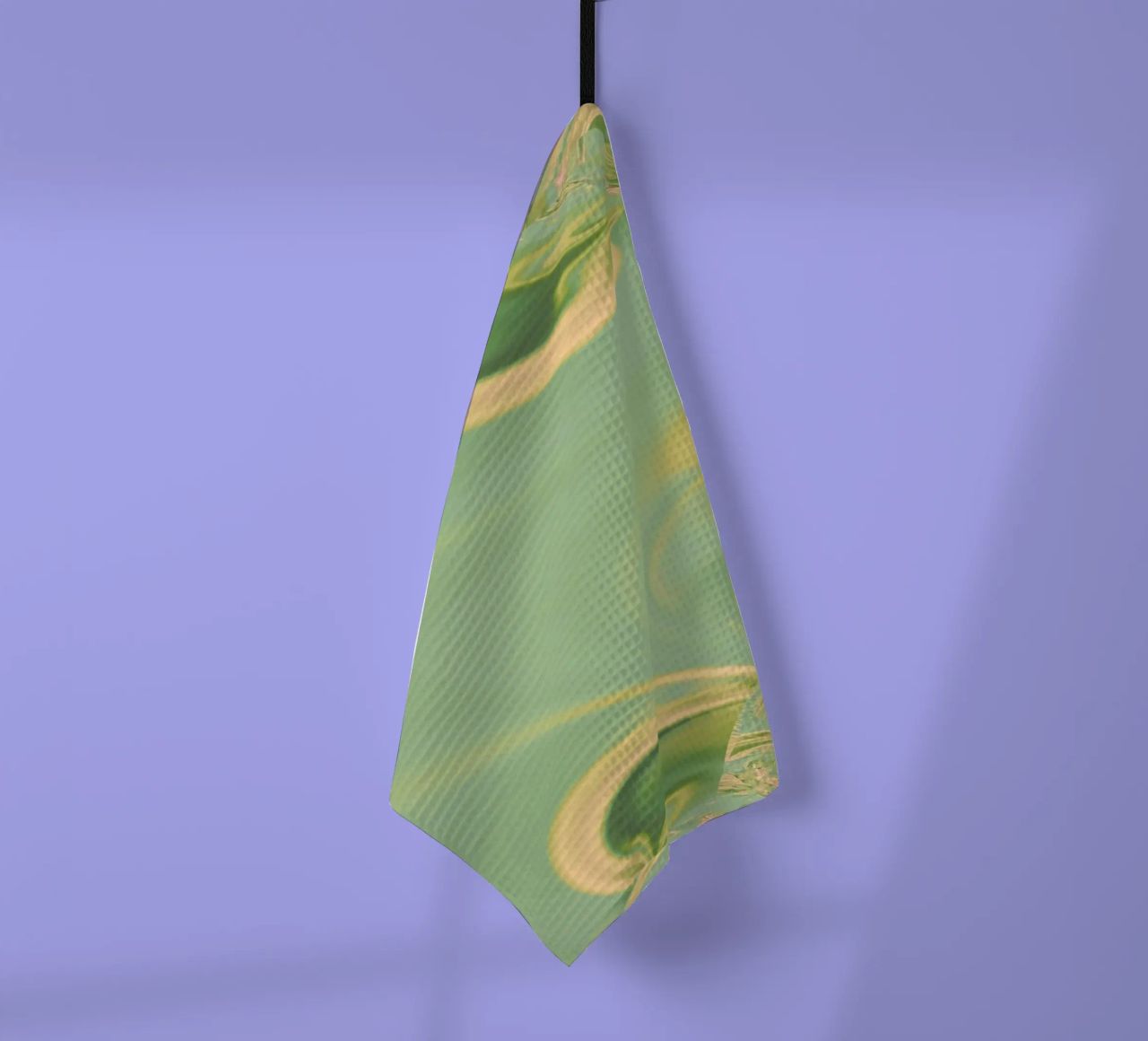 Motifs ronds abstraits en vert et jaune torchon de Something for you