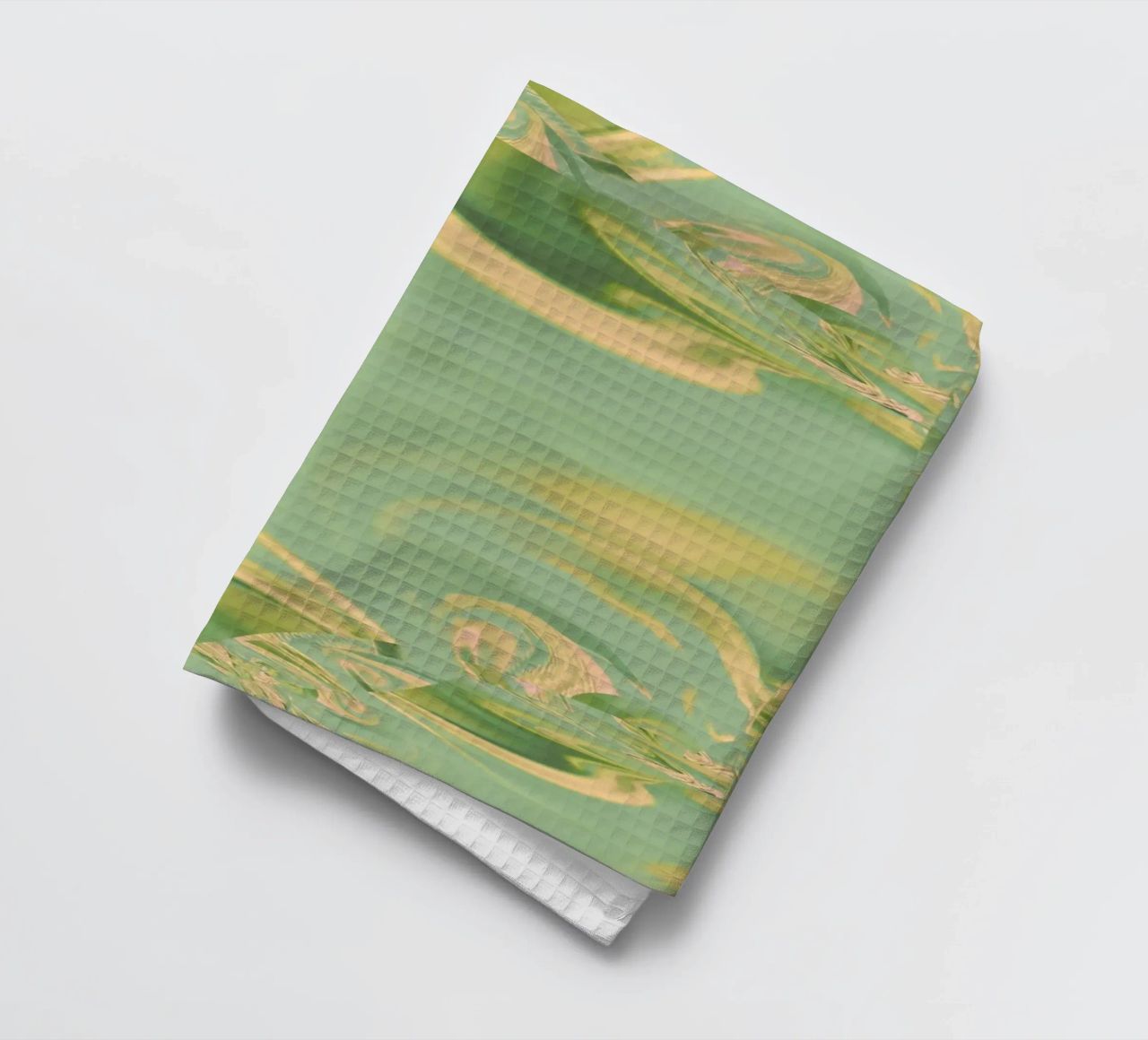 Motifs ronds abstraits en vert et jaune torchon de Something for you
