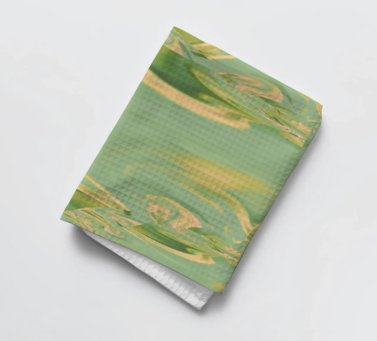 Motifs ronds abstraits en vert et jaune torchon de Something for you