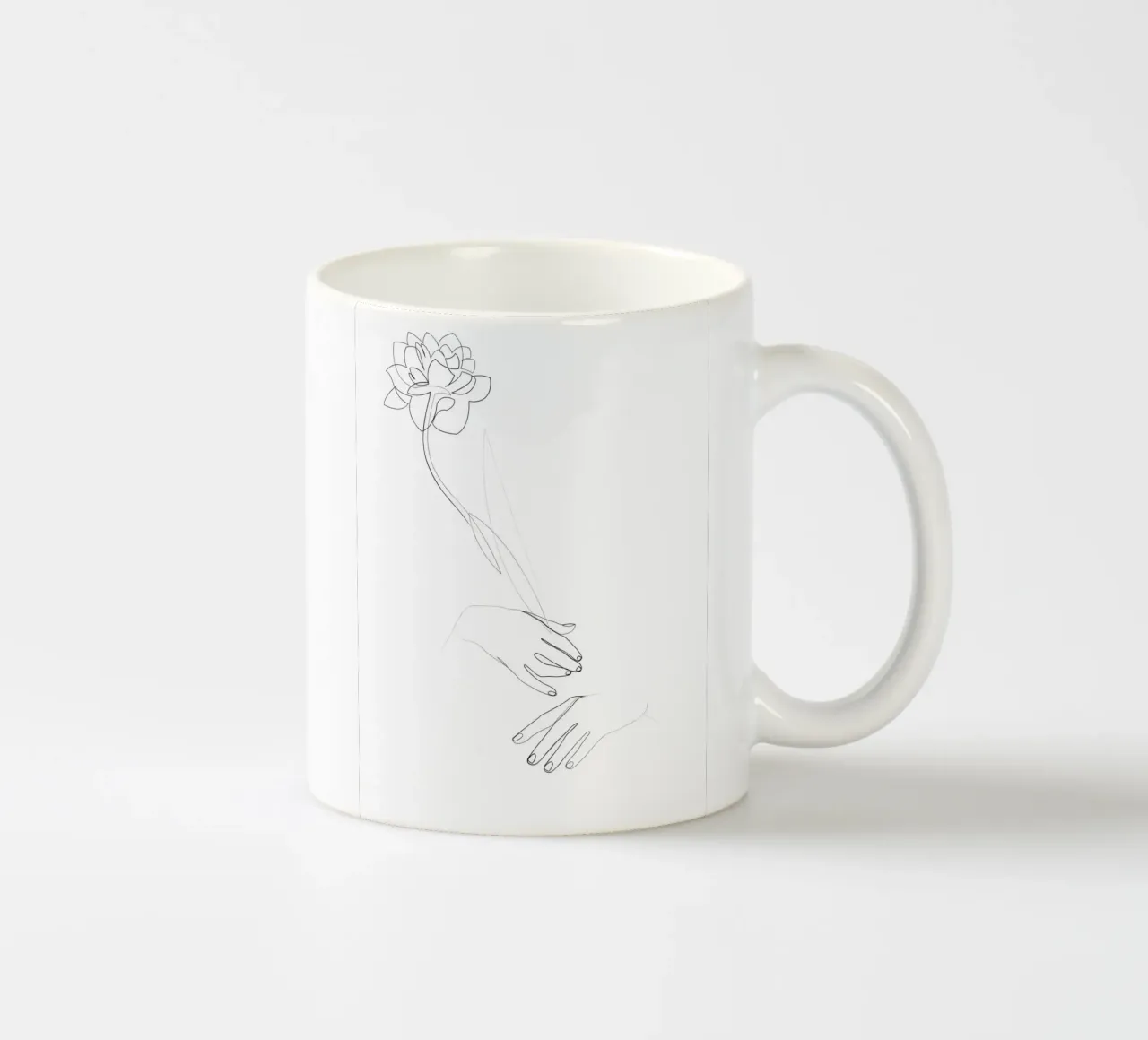 Fiore di peonia - line art minimale tazza in ceramica da Addillum