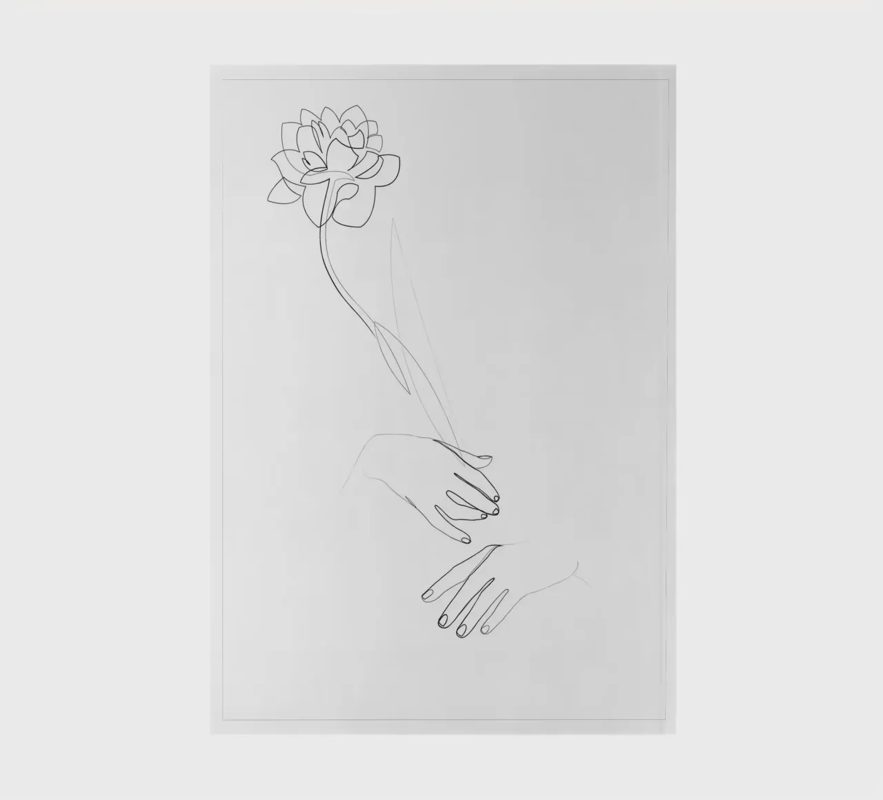 Peony flower - minimal line art notebook by Addillum