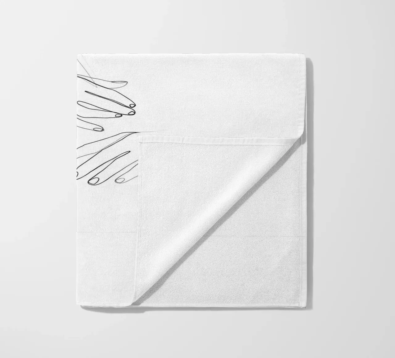Fiore di peonia - line art minimale telo mare da Addillum