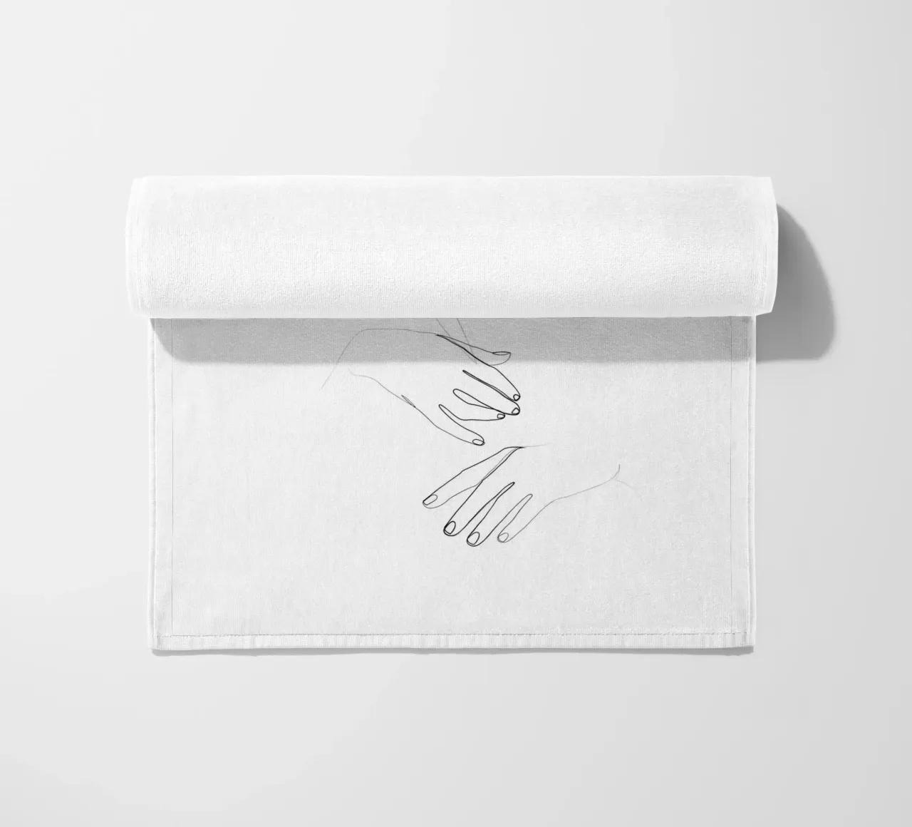 Fiore di peonia - line art minimale telo mare da Addillum